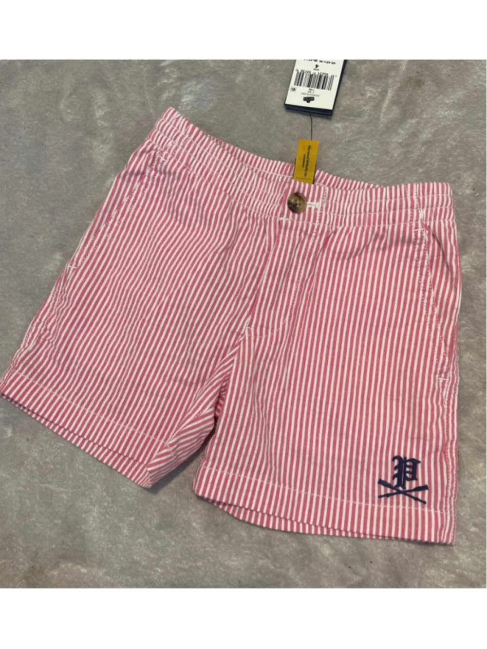 Boys Polo Ralph Lauren Striped Seersucker Shorts Size 4 Stretch Classic Pink